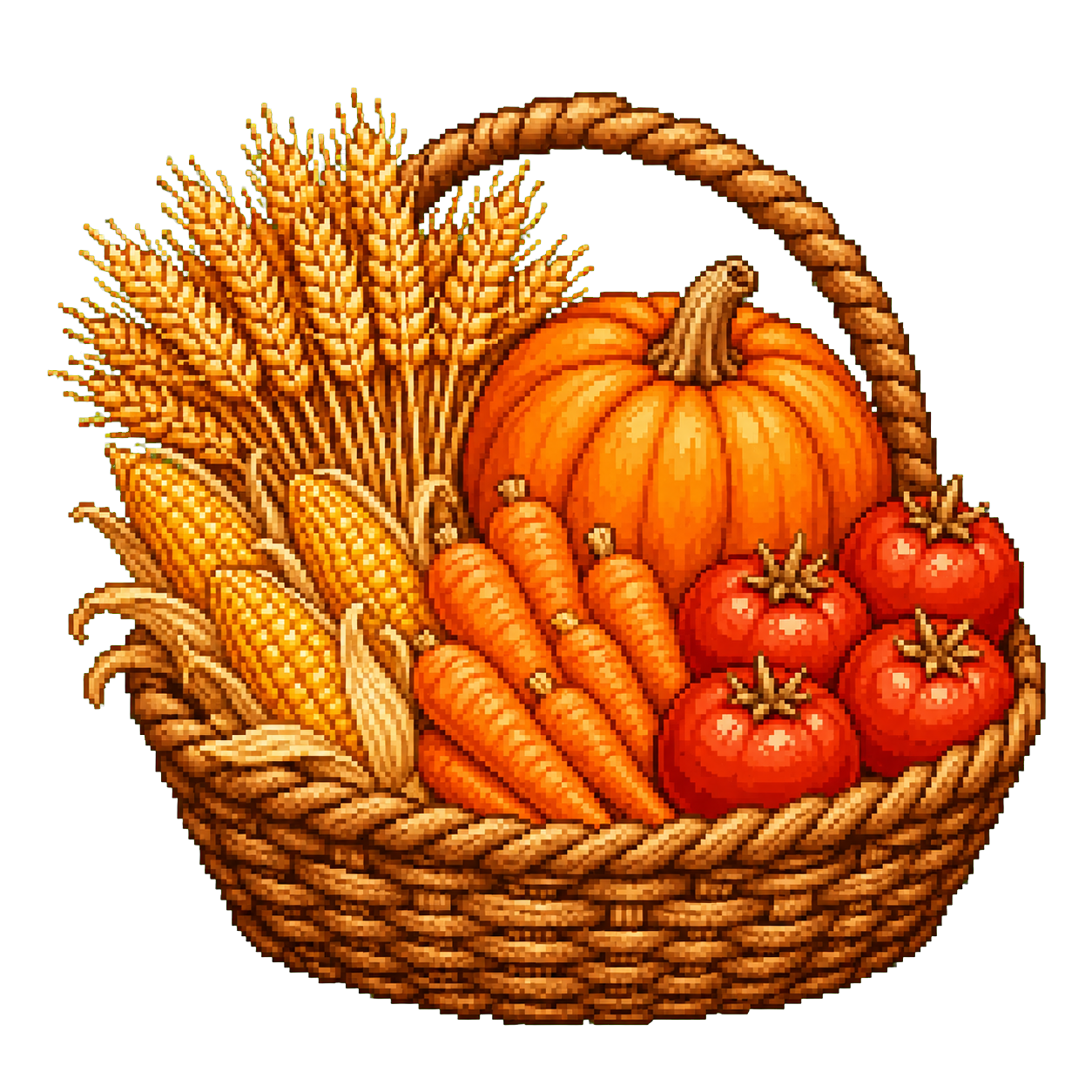 Basket overflowing with harvested crops